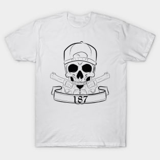 B/W Revolver Skull T-Shirt